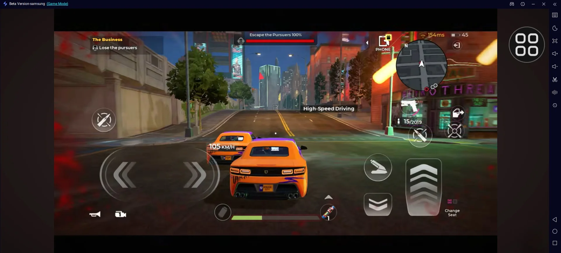 Gangstar Mirage City mobile control layout