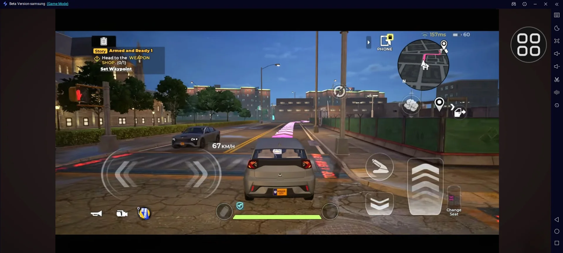 Gangstar Mirage City vehicle selection and city driving